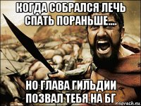 когда собрался лечь спать пораньше.... но глава гильдии позвал тебя на бг