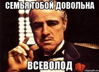 семья тобой довольна всеволод