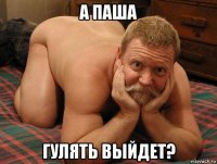 а паша гулять выйдет?