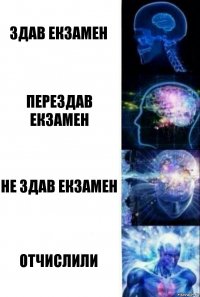 Здав екзамен Перездав екзамен Не здав екзамен Отчислили