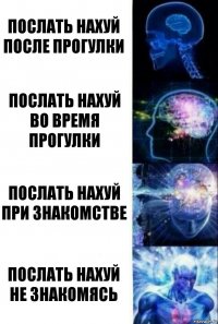 Послать нахуй после прогулки Послать нахуй во время прогулки Послать нахуй при знакомстве Послать нахуй не знакомясь