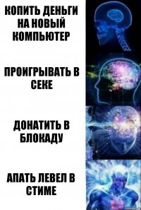 Копить деньги на новый компьютер Проигрывать в секе Донатить в блокаду АПАТЬ ЛЕВЕЛ В СТИМЕ