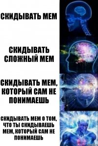 Скидывать мем Скидывать сложный мем Скидывать мем, который сам не понимаешь Скидывать мем о том, что ты скидываешь мем, который сам не понимаешь