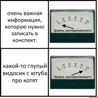 очень важная информация, которую нужно записать в конспект. какой-то глупый видосик с ютуба про котят