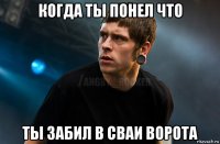 когда ты понел что ты забил в сваи ворота