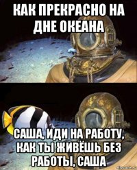 как прекрасно на дне океана саша, иди на работу, как ты живёшь без работы, саша