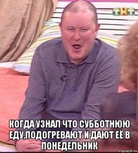  когда узнал что субботнюю еду,подогревают и дают её в понедельник