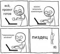 всё, проект готов можно запускать компиляцию *перезагрузка windows* пиздец