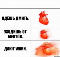 Идёшь ДМить. Уходишь от ментов. Дают warn.