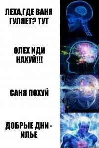 Леха,где ваня гуляет? тут олех иди нахуй!!! саня похуй добрые дни - илье