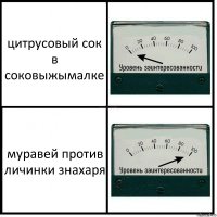 цитрусовый сок в соковыжымалке муравей против личинки знахаря