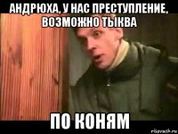 андрюха, у нас преступление, возможно тыква по коням