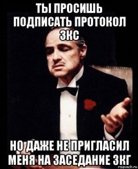 ты просишь подписать протокол зкс но даже не пригласил меня на заседание зкг