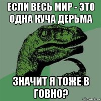 если весь мир - это одна куча дерьма значит я тоже в говно?