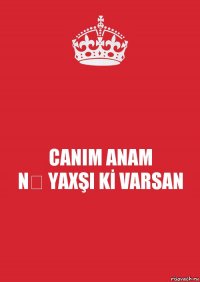 CANIM ANAM
NƏ YAXŞI Kİ VARSAN