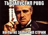 ты запустил pubg но ты не запустил стрим