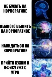 не бухать на корпоративе немного выпить на корпоративе накидаться на корпоративе прийти бухим к офису уже с утра