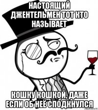 настоящий джентельмен тот кто называет кошку кошкой, даже если об неё сподкнулся