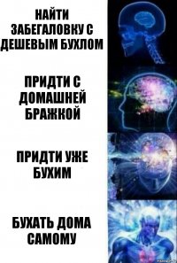 найти забегаловку с дешевым бухлом придти с домашней бражкой придти уже бухим бухать дома самому