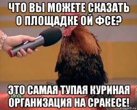 что вы можете сказать о площадке ой фсе? это самая тупая куриная организация на сракесе!