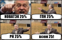 НОВАТЭК 25% ГПН 25% РН 25% всем 25!