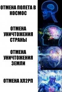 Отмена полета в космос Отмена уничтожения Страны Отмена уничтожения Земли Отмена ХЛ2РП