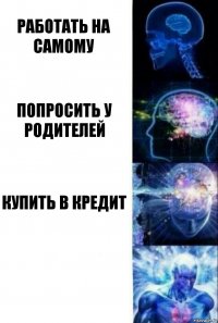 Работать на самому Попросить у родителей Купить в кредит 