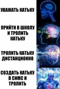 Уважать Катьку Прийти в школу и тролить Катьку Тролить Катьку дистанционно Создать Катьку в симс и тролить