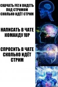 скачать FFZ и видеть под стримом сколько идёт стрим написать в чате команду !up спросить в чате сколько идёт стрим 