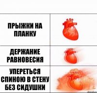 Прыжки на планку Держание равновесия упереться спиною в стену без сидушки