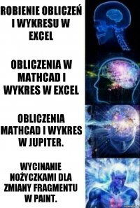 Robienie obliczeń i wykresu w Excel Obliczenia w MathCad i wykres w Excel Obliczenia MathCad i wykres w Jupiter. Wycinanie nożyczkami dla zmiany fragmentu w Paint.