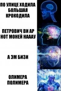 По улице ходила большая крокодила Петрович ви ар нот моней нааау А эм бизи Олимера полимера