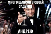 много шансов в своей задумке андрею