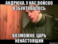 андрюха, у нас войско взбунтовалось возможно, царь ненастоящий