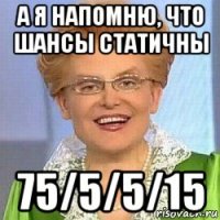 а я напомню, что шансы статичны 75/5/5/15