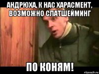 андрюха, к нас харасмент, возможно слатшейминг по коням!