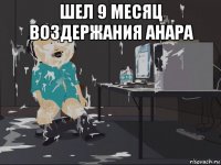 шел 9 месяц воздержания анара 