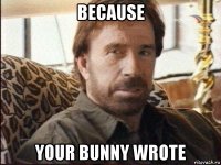 because your bunny wrote