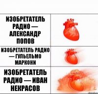 Изобретатель радио — Александр Попов Изобретатель радио — Гульельмо Маркони Изобретатель радио — Иван Некрасов