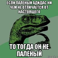 если паленый адидас ни чем не отличается от настоящего то тогда он не паленый