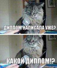 - Диплом написала уже? ...какой диплом!?