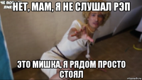 нет, мам, я не слушал рэп это мишка, я рядом просто стоял