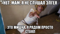 нет, мам, я не слушал элгея это мишка, я рядом просто стоял