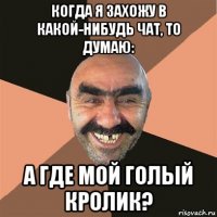 когда я захожу в какой-нибудь чат, то думаю: а где мой голый кролик?