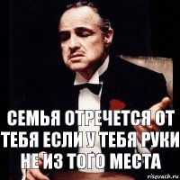 СЕМЬЯ ОТРЕЧЕТСЯ ОТ ТЕБЯ ЕСЛИ У ТЕБЯ РУКИ НЕ ИЗ ТОГО МЕСТА