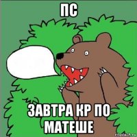 пс завтра кр по матеше