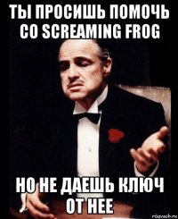 ты просишь помочь со screaming frog но не даешь ключ от нее