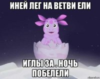 иней лег на ветви ели иглы за . ночь побелели