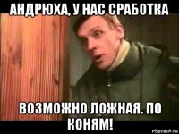 андрюха, у нас сработка возможно ложная. по коням!