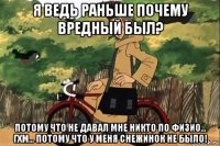 я ведь раньше почему вредный был? потому что не давал мне никто по физио... гхм... потому что у меня снежинок не было!